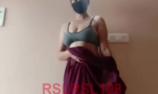 Sexy Mom Rasili From India Striped saree at home