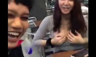 Sister boobs prank