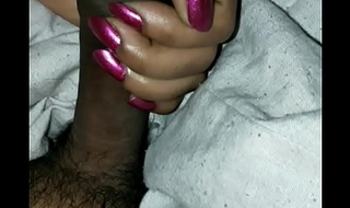 Desi Indian wife handjob in sinistral nails