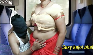 Indian aunty fucking nearly coach with her son nearly a journey with the addition of sucking cock with the addition of take cum nearly pussy