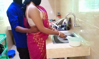 Desi couple real fucking in kitchen with loud moaning