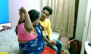 Desi Cheating husband caught by wife!! Family threesome sex with Bangla audio