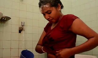 Indian aunty Bath In Transmitted to Bathroom feeding boob milk 2021
