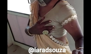 Indian sexy crossdresser slut in lycra saree