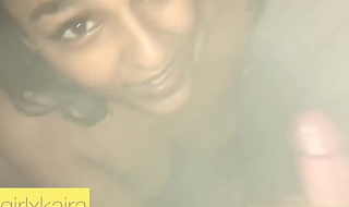 Real INDIAN unprofessional prostitute sucks gumshoe in shower
