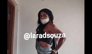 Indian crossdresser slut Lara D'Souza in sexy lycra saree