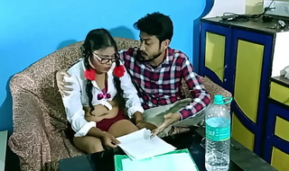 Indian teen student hot sexual relations with tutor for pass mark!! Clear hindi audio