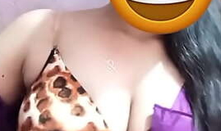 Desi Girl Riya showing big boobs on video call and pressing big boobs be incumbent on boyfriend  watch me and masturbate be incumbent on me