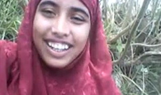 Sri Lankan In Desi Bangla Muslim Hijab Beauty In Forest