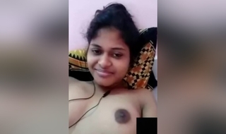 Today Exclusive- Cute Desi Girl Showing Boobs To Lover On Video Allurement Part 2