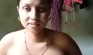 Cheating Dehati Hottie Making Her Naked Selfie In A Bathroom