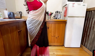 Horny Indian Couple Romantic Intercourse in the Kitchen - Homely Wife Saree Lifted Up, Fingered and Fucked Hard in her Butt