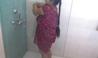 A desi Bhabi bathing nude in Bathroom