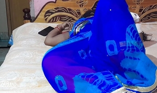 Indian bhabi  wear blue  saree and fuck immutable by devar