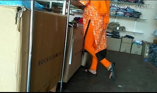 Aunty showing ass in shop