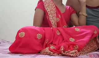 Indian Desi newly married hot bhabhi was fucking on dogy style look for with devar in clear Hindi audio