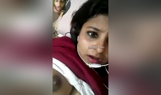 Today Exclusive- Super Sexy Look Desi Girl Showing Her Boobs To Lover On Video Call