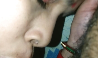Karva Chauth Special: Newly married Meenarocky had First karva chauth sex and had blowjob Cum in mouth with clear Hindi