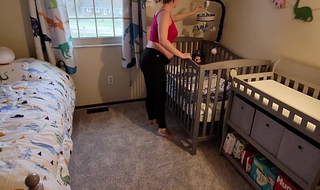 Pregnant step Mom gets stuck in crib plus has round come help her get out