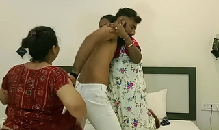 Indian Bengali housewife increased by will not hear of hot clumsy threesome sexual intercourse ! With Dirty audio