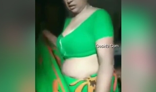 Today Exclusive- Desi Boudi Wearing Cloths After Bathing