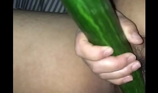 Bollywood Indian desi get up to puts 14 inch cucumber up her pussy
