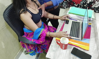 Hot Indian bhabhi fucked office by office employ  hindi audio