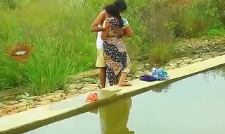 Hot mallu aunty boobs pressing outdoor